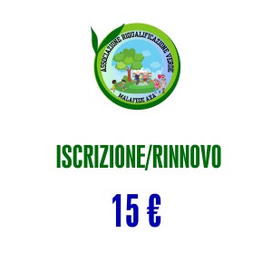 Iscrizione/Rinnovo Associazione con Donazione 15 Euro