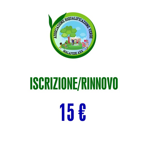 Iscrizione/Rinnovo Associazione con Donazione 15 Euro